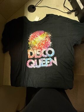 Disco Queen  Black Crewneck Tee